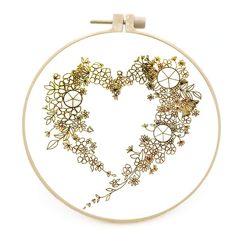 Maydear Embroidery Kit for Beginners Patterns Punch Needle Kit,Cross Stitch Kits,French Stamped Embroidery Starter Kit Adults Including Embroidery Hoop Color Threads and Embroidery Scissors - Image 5